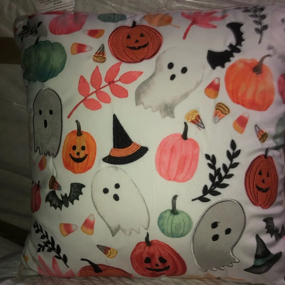 👻 Rachel ASHWELL Ghost & Pumpkin Decorative Throw Pillow ‼️ read description